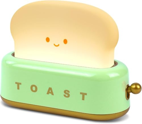 Toaster Night Light – USB Rechargeable LED Bedside Lamp with Timer – Portable Lamp for Children's Room, Teenagers, Decoration