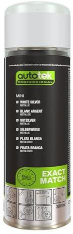 Autotek Professional Exact Match Car Spray Paint - BMW Mini White Silver Aerosol Spray 300ml