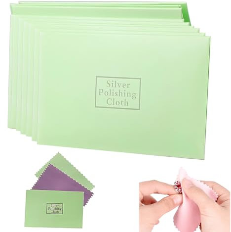 OHREN 10 lingettes réutilisables, Nettoyantes pour Bijoux, Polish pour Argent Or, Polissage et Entretien, pour Brillance, Contre Le ternissement, Non Toxiques, nettoyant argenterie