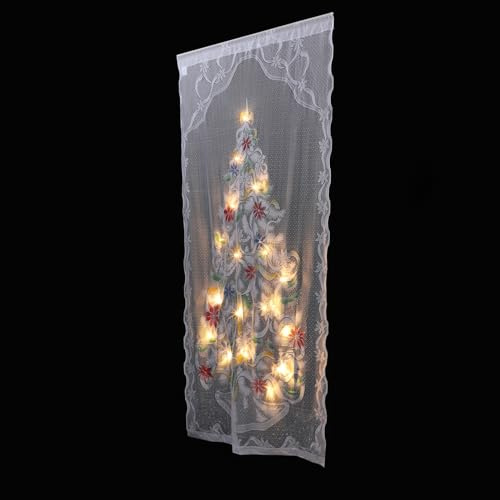 COLLBATH Lichtvorhang Weihnachten Led Vorhangschmuck Weihnachtsdekor Anhänger Weihnachtsbaum Dekoration Leuchtendes Ornament Vorhang Für Party