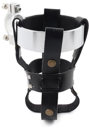 SIKUAI 19mm-33mm Lenker Getränkehalter Flaschenhalter Pu Leder Schwarz Motorrad