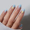 BTArtbox Press On Nails Short - Flower Almond Ombre False Nails, Opaque Soft Gel Stick On Nails in 16 Sizes - 32 Fake Nail Kit, Garden Party