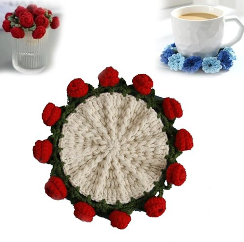Finished Product Rose Bouquet Coaster, Rose Bouquet Coaster-Finished, for Mother's Day, Birthday, Home Decor Tabletop Protection (rose coaster)