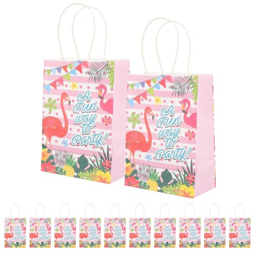 Flamingo Geschenktüten 12 Stück-pack Papier Falttaschen für Hawaii Party