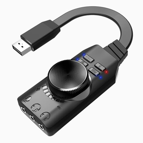 Scheda audio USB Con Virtual 7.1 Surround Per PC Gaming Gamers Adattatore esterno USB Installazione rapida Adattatore audio esterno