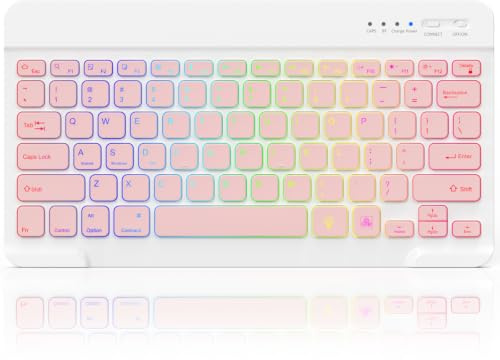 BAMCOO Clavier Bluetooth pour iPad sans fil compatible avec iPad 10e/10.2 (9e/8e/7e génération), Air 5e/4e, Pro 11/12.9, 9.7, Mini et tous les appareils Bluetooth