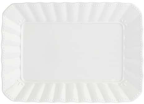 La Porcellana Bianca - Ducale Rettangolare da Pasticceria con Scatola Regalo, Bianco, 35 x 26 cm