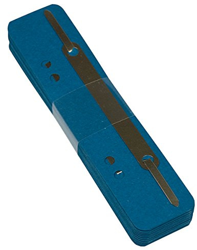 Heftstreifen kurz, Recycling-Karton, blau, Metalldeckleiste, 200 Stück