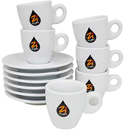 Zicaffe Espressotassen mit Unterteller - 6 Stück