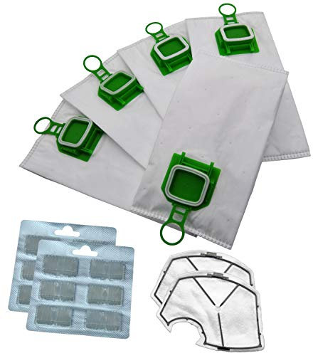 12 sacchetti 0926e per aspirapolvere, in microfibra a 5 strati + 2 filtri di protezione del motore + 12 profumatori adatti per Vorwerk Folletto VK 140 VK 150 FP 140 FP 150