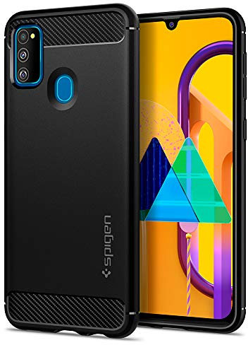 Spigen Rugged Armor Hülle Kompatibel mit Samsung Galaxy M21 und Samsung Galaxy M30s -Schwarz