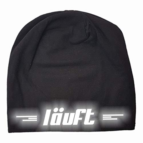 Roughtex Reflex Running Beanie LÄUFT Schwarz Grau XS/S