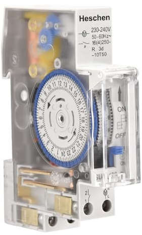 Heschen Analoge tägliche Zeitschaltuhr HS-24A 1800001 3 Tage Gangreserve 230-240V 50-60Hz