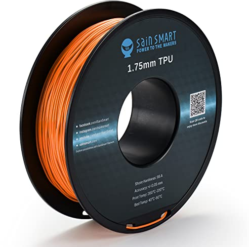 SainSmart flexibles TPU 3D-Druck-Filament, 1,75 mm, 0,8 kg, Maßgenauigkeit +/- 0,05 mm, Mango