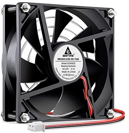 GDSTIME 92mm 24V Fan 92 x 25mm PC Fan 2 Pin 9225 24V DC Brushless CPU Case Cooler for Computer Game Console Xbox Router TV box Cooling