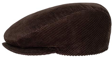 HatBee Cord Flatcap in 100% Baumwolle I Made in Italy I Crushable Damen & Herren Schiebermütze mit Futter I Der Klassiker unter den Schirmmützen Braun 58