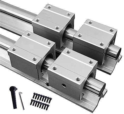 GUWANJI 20 mm Linearschiene SBR20-600 mm mit SBR20UU Lagerblock, Linearschienenführungslänge 600 mm für voll unterstützte Schaftstange