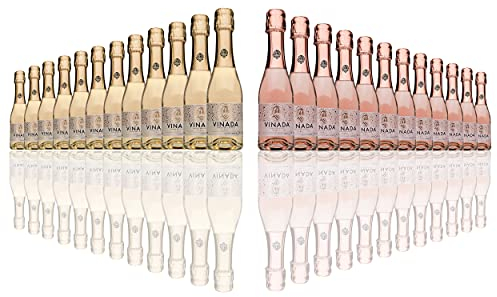 VINADA - Mini varietá Gold & Rosé - Zero Alcohol Wine - 200 ml (24 bottiglie di vetro)