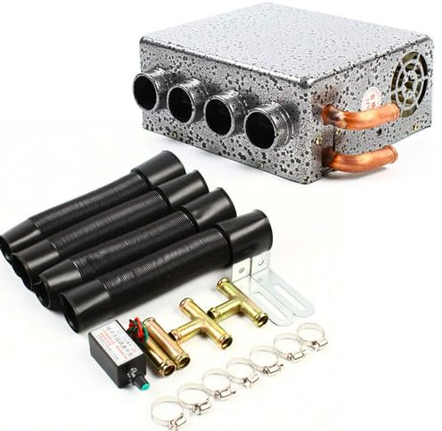 Upgraded of 12V Universal Auxiliary Heater Underdash Heat with Speed Switch for Car or Truck Minivans Excavators Harvesters 4 ports US Stock