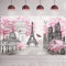 Paris Tapisserie-Hintergrund, Paris-Wandkunst, Eiffelturm, Fotobanner, Hintergrund, europäische Stadtlandschaft, Rosa, Wandbehang, Dekoration für Wohnzimmer, Mädchen, Schlafzimmer,