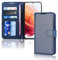TECHGEAR Galaxy S21 FE 5G Leather Wallet Case, Flip Protective Case Cover with Wallet Card Holder, Stand and Wrist Strap - Blue PU Leather with Magnetic Closure Designed For Samsung S21 Fan Edition