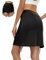 Soneven Wanderrock Damen mit Innenhose Hosenrock Kurz 2 in 1 Skort Damen Knielang Tennisröcke Sport mit Taschen und Verstellbare Kordelzug Mini Rock Schwarz S
