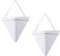 Hilai Wandvasen,Blumenampel, Pflanzenbügel, Hängende Pflanzgefäße, Wandpflanzer Dreieck Keramik Geometrische Wandpflanzer Sukkulente Pflanze Topf Container Dekoration 2 stücke Klein 10cm