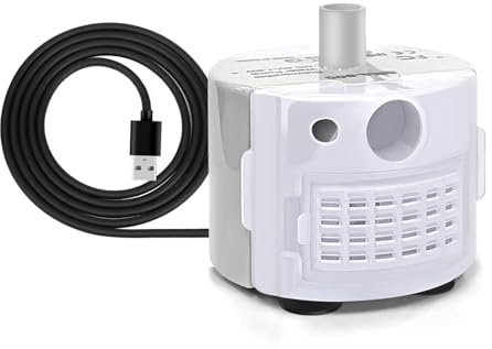 Tomxcute Ersatzpumpe für Katzen-Wasserbrunnen, kompatibel mit 3,2 l und 4,0 l, automatischer Edelstahl-Wasserspender, super leiser Hundebrunnen für Hunde, weiß