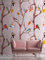 Livingwalls Vliestapete - Tapete Vögel Vintage Landhaus in Rosa, Braun und Gelb - Wandtapete für verschiedene Räume - Wandbild XXL 159 x 280 cm