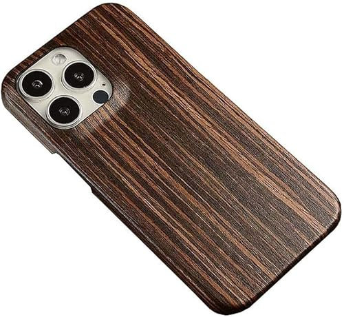 KKFAUS Cubierta trasera de madera, para Apple iPhone 13 Pro Max (2021) 6.7 pulgadas, funda protectora transpirable a prueba de golpes de madera real [protección de pantalla y cámara] (Color: E)