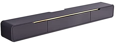 Meuble TV Suspendu, Set-Top Box Routeur Stockage Meuble TV Mural avec Trou de Câble, Chambre Salon Bureau Unité de Divertissement/Noir / 120cm