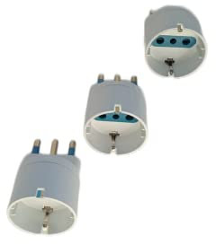 Set 3 pz adattatore presa schuko tedesca (spina grande 16A)