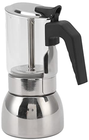 Moka in Vetro, Deliziosa Caffettiera Moka Resistente Al Calore per la Casa (200 ML)