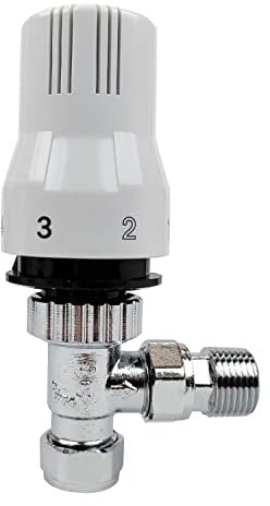 EcoSpa TRV Angled Radiator Thermostatic Rad Valve 15mm Bi-Directional Chrome (1)