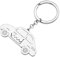 YAYAKO Lkw Auto Schlüsselanhänger Edelstahl Flugzeug Fahrrad Motorrad Schlüsselanhänger Cartoon Auto Geschenke für Männer Frauen Mädchen Charms (Versilbert Auto)