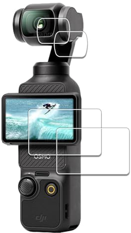 iDaPro Objektiv Displayschutz schutzfolie für DJI Osmo Pocket 3 Displayschutzfolie [2+2 Stück] Gehärtetes Glas Einfache Installation