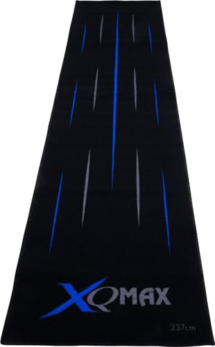 Dartmatte 237x60cm mit Motivwahl Dartteppich mit Abwurflinie grau schwarz rot blau Turniermatte Steeldart Matte Darts (Dartmatte Streifen rot 237x60cm)