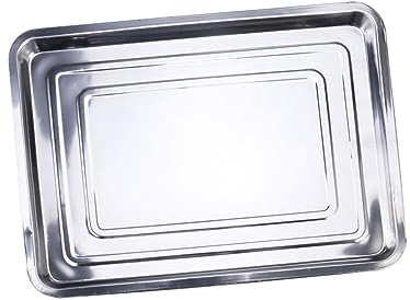 MAGICLULU Wurstplatte Toaster Ofenpfanne Edelstahl Backform Backblech Grillform Outdoor- Servierplatte Kastenform Baklava Blech Aluminium Back Schäle Pizzablech Kind Tiefe Sashimi-teller