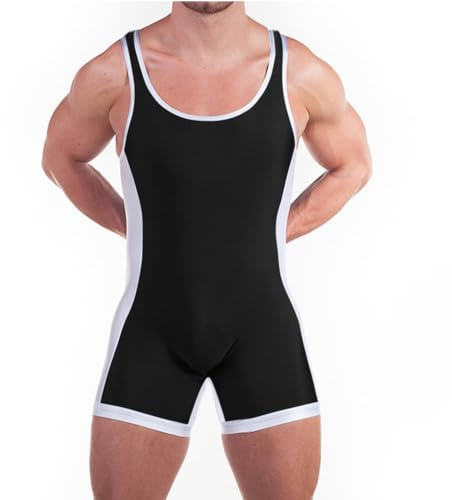 DLSMDOUS Herren Wrestling Unterhemden Ärmellose Sportunterstützer Wrestling Uniform Sport Bodysuit Jumpsuits Zum Spaß