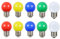 Aiwerttes E27 LED Glühbirne,farbige Glühbirne 2W G45 LED Golf Ball Glühbirne,20W Glühlampe Äquivalent,AC220-240V,Edison Schraube Glühbirne,nicht dimmbar,10 stücks(Rot Gelb Grün Blau Warmweiß)