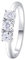 Whoiy Damen Trauring Gold 750, Echtgold Ehering 0.1ct Moissanite Runder Schnitt 3 Stein Hochzeit Verlobungsringe Echt Weisgold 18K Ring für Frauen Gr. 53 (16.9)