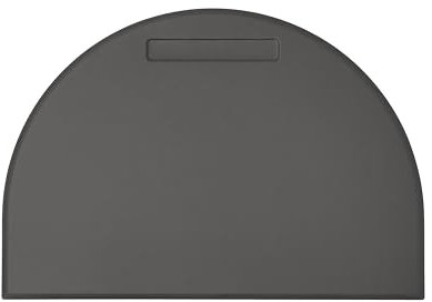 Eglooh - Diana - Schreibtischunterlage aus Leder Anthrazit Grau cm 90x60 - Mit halbrunder Form, Stiftfach und Handwerkliche Nähte - Made in Italy