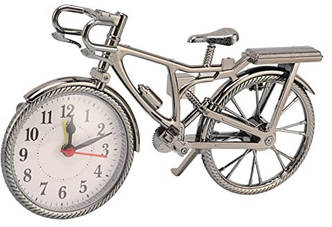 Zhangpu Antike Tisch-Fahrraduhr, Batteriebetriebene Metall-Schreibtischuhr, Geräuschlose Quarz-Dekoration Büro, Wohnzimmer oder Schlafzimmer