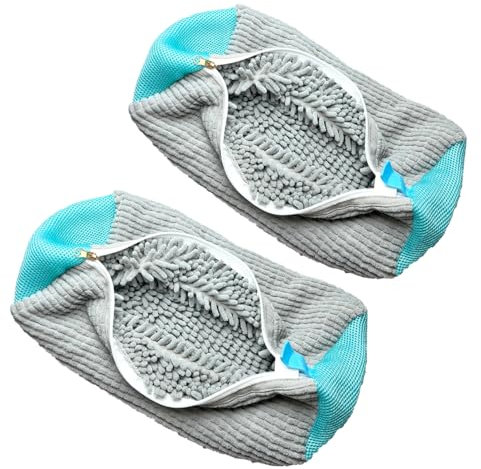 2 Pezzi Sacchetti per Scarpe Lavanderia, Sacchetto Scarpe Lavatrice Rete Scarpe Lavatrice con Cerniera e Pulizia a 360°, Della Lanugine Riutilizzabile Proteggi Scarpe per Lavatrice (Grigio)