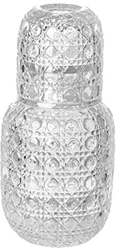 Mikinona Carafe En Verre Vintage De 440 Ml Carafe De Chevet Au Design Délicat En Pour Jus Eau
