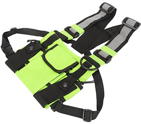 Radio Vest, Radio Chest Harness Holder Vest Rig Tactical Vest Radio Chest Harness with Front Pouches for Universal Two Way Radio Chest Front Pack Pouch Walkie Talkie Case