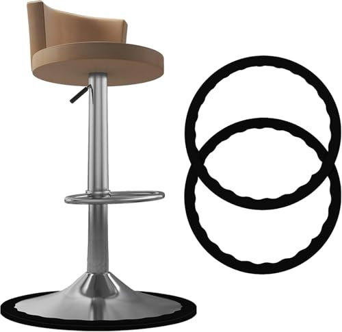 CLKE Lot de 2 anneaux de protection pour pieds de tabouret de bar en silicone antidérapant, sans rayures, sans bruit, coussinets de repose-pieds de chaise pour base ronde de 41,9 cm à 47 cm