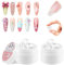 BUTBU Solid Builder Gel for Nails, 2Pcs Clear Non-Stick Hand Extension Hard Gel, 3D Nail Art Sculpture Nail-Glue, Carving Patterns Decoration for Nails Salon UV Home DIY, Need Lamp Cure (15g)