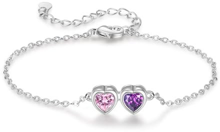 Giftider 【Muttertag Geschenk】 Geburtsstein Armband für Mama | Armband mit Geburtsmonatsstein | Personalisiert nach Monat/Tierkreiszeichen | für Mutter & Oma mit Geschenkbox (B-2 Geburtsstein)