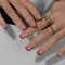 KQueenest Press on Nails Kurz French Tip – 30 Stück Rote Nägel zum Aufkleben Kurz Eckig, French Tip Fake Nails mit Kleber, Quadratische Künstliche Nägel Set für Frauen